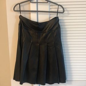 100% Lambskin Leather Black Skirt